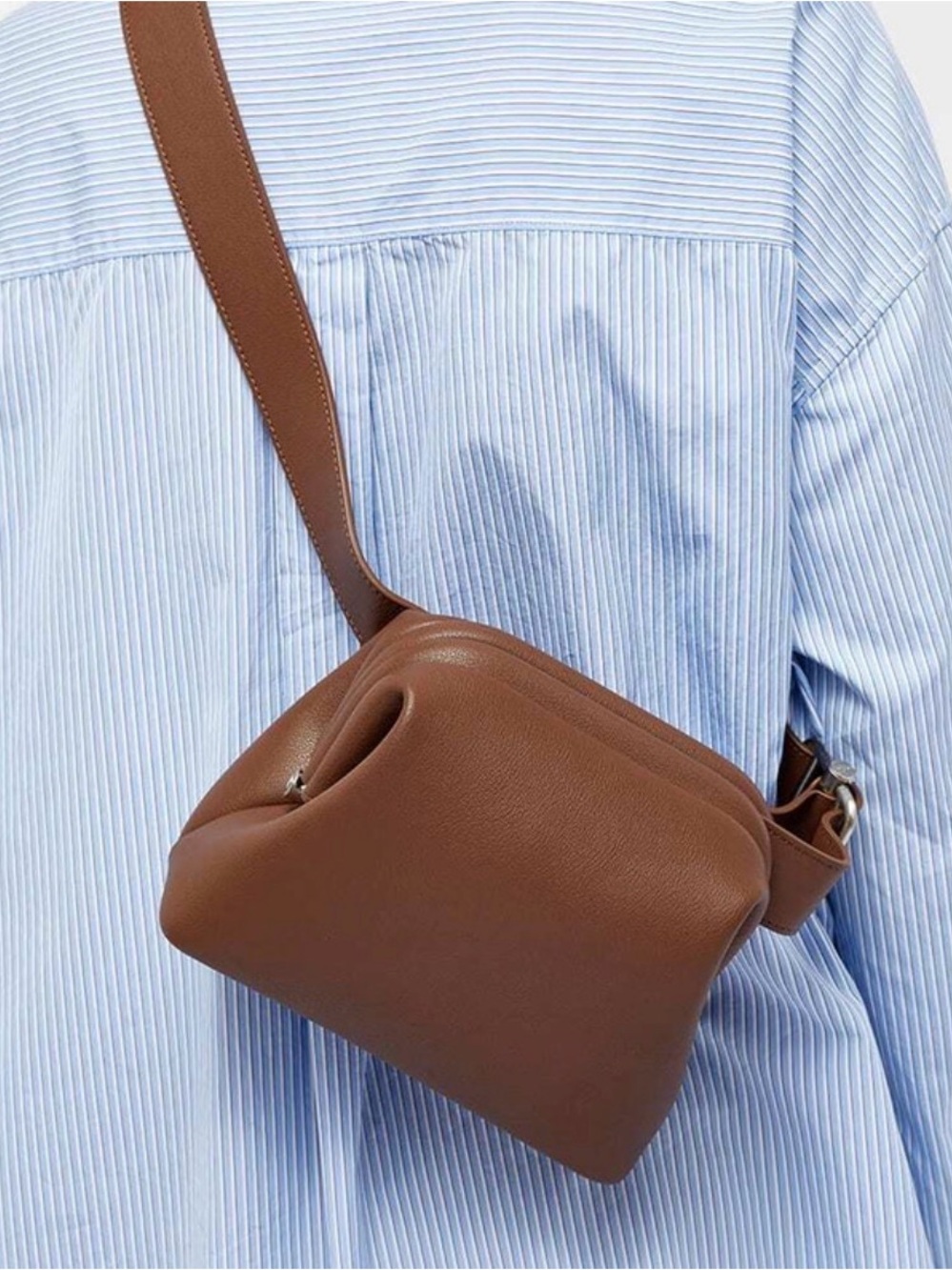 Osoi Minimalist Brown Leather Crossbody Bag - Women's